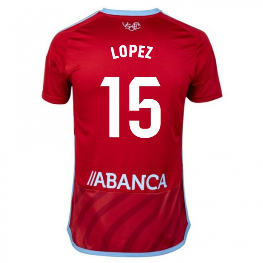 Herren Fer López #15 Rot Auswärtstrikot Trikot 2023/24 T-Shirt Schweiz