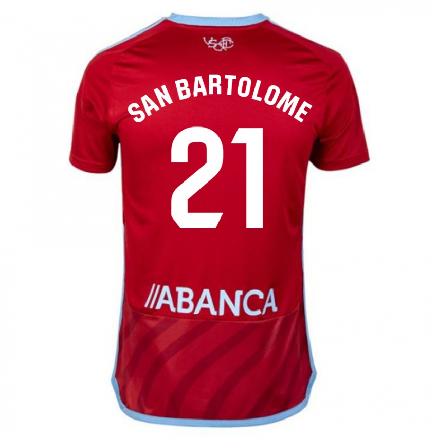 Homme Maillot Victor San Bartolome #21 Rouge Tenues Extérieur 2023/24 T-Shirt Suisse