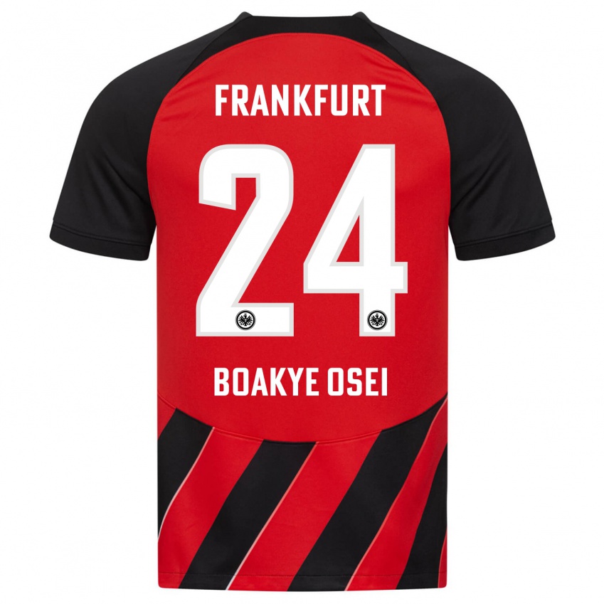 Damen Derek Boakye-Osei #24 Rot Schwarz Heimtrikot Trikot 2023/24 T-Shirt Schweiz