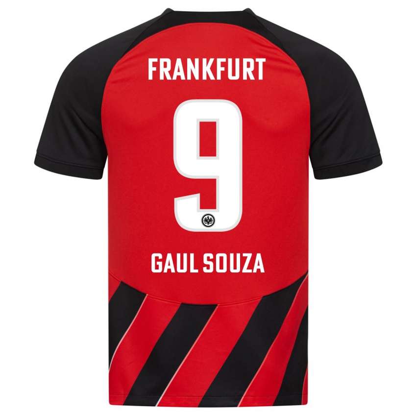 Damen Alessandro Gaul Souza #9 Rot Schwarz Heimtrikot Trikot 2023/24 T-Shirt Schweiz