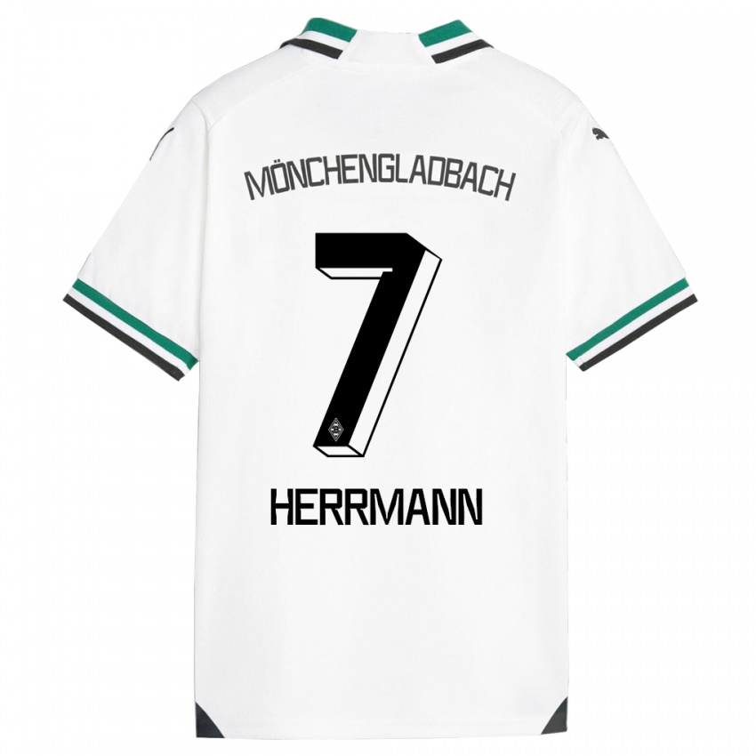 Femme Maillot Patrick Herrmann #7 Blanc Vert Tenues Domicile 2023/24 T-Shirt Suisse