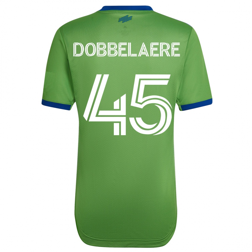 Femme Maillot Ethan Dobbelaere #45 Vert Tenues Domicile 2023/24 T-Shirt Suisse