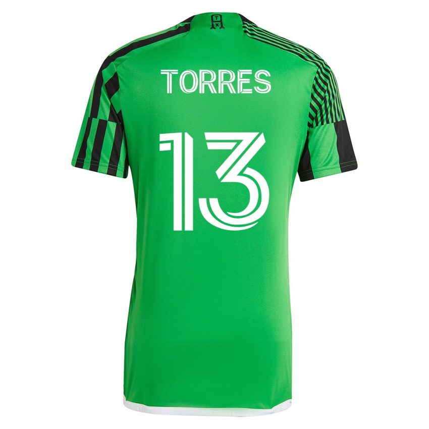 Femme Maillot Leo Torres #13 Vert Noir Tenues Domicile 2023/24 T-Shirt Suisse
