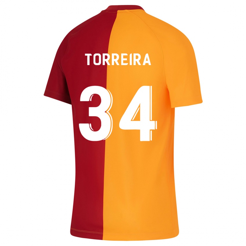 Femme Maillot Lucas Torreira #34 Orange Tenues Domicile 2023/24 T-Shirt Suisse