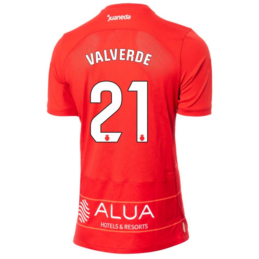 Damen David Valverde #21 Rot Heimtrikot Trikot 2023/24 T-Shirt Schweiz