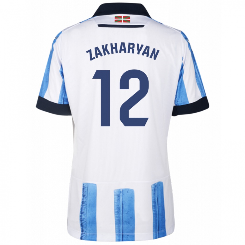 Damen Arsen Zakharyan #12 Blau Weiss Heimtrikot Trikot 2023/24 T-Shirt Schweiz