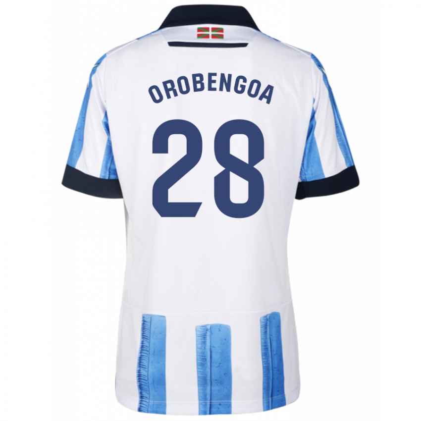 Damen Ekain Orobengoa #28 Blau Weiss Heimtrikot Trikot 2023/24 T-Shirt Schweiz