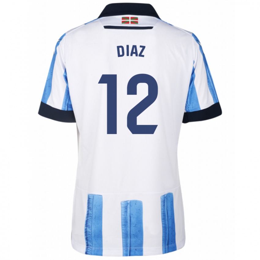Damen Ekain Díaz #12 Blau Weiss Heimtrikot Trikot 2023/24 T-Shirt Schweiz