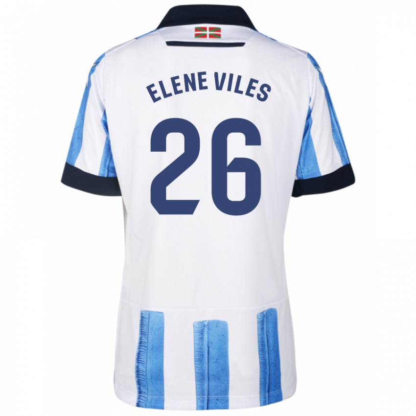 Damen Elene Viles Odriozola #26 Blau Weiss Heimtrikot Trikot 2023/24 T-Shirt Schweiz