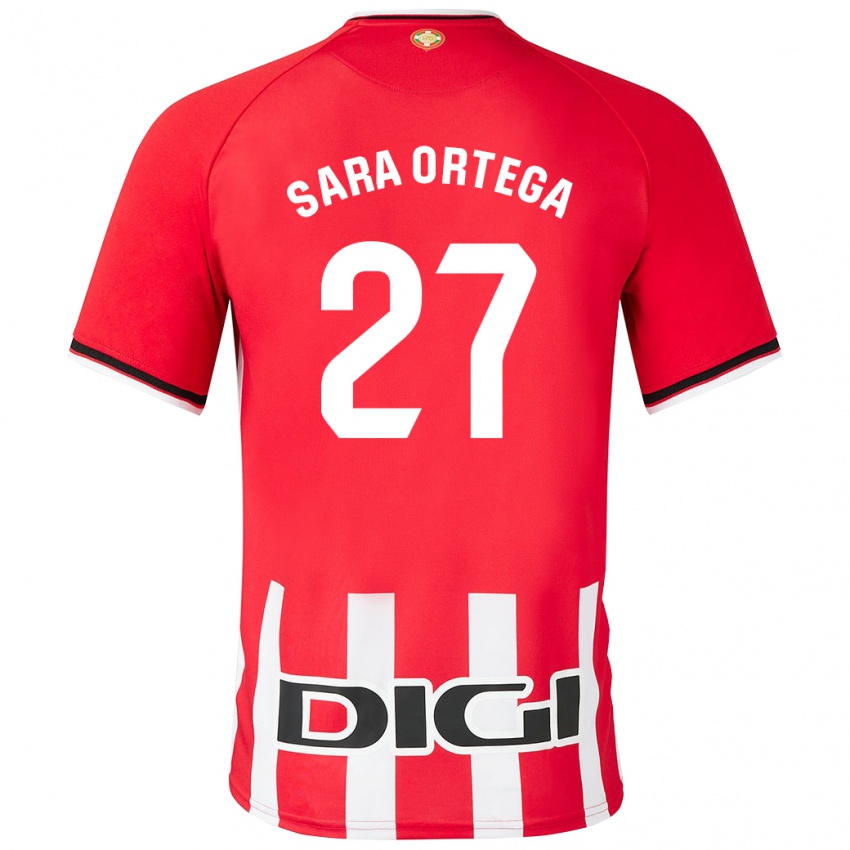 Femme Maillot Sara Ortega Ruiz #27 Rouge Tenues Domicile 2023/24 T-Shirt Suisse
