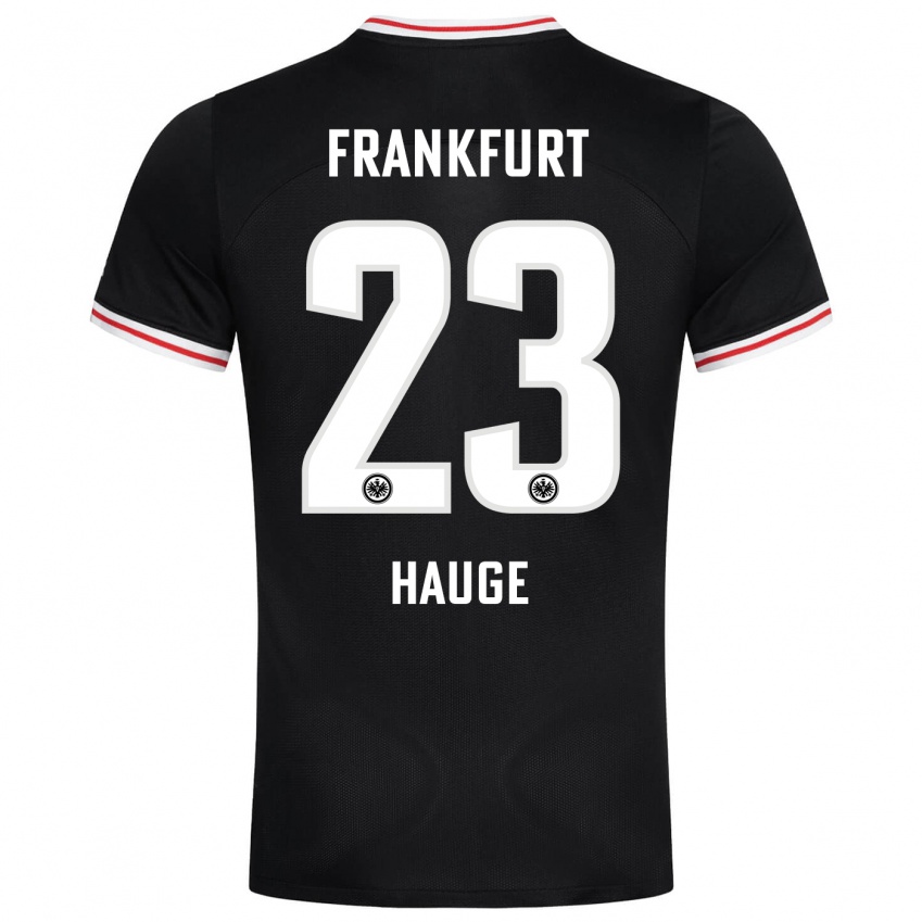 Damen Jens Petter Hauge #23 Schwarz Auswärtstrikot Trikot 2023/24 T-Shirt Schweiz