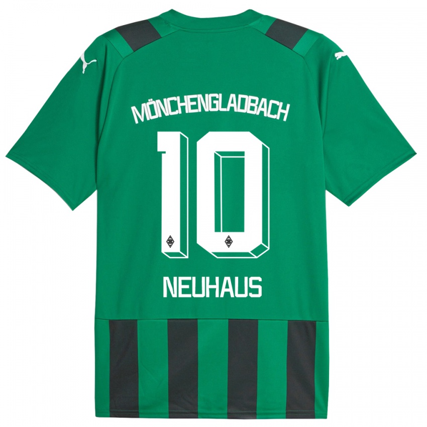 Femme Maillot Florian Neuhaus #10 Vert Noir Tenues Extérieur 2023/24 T-Shirt Suisse