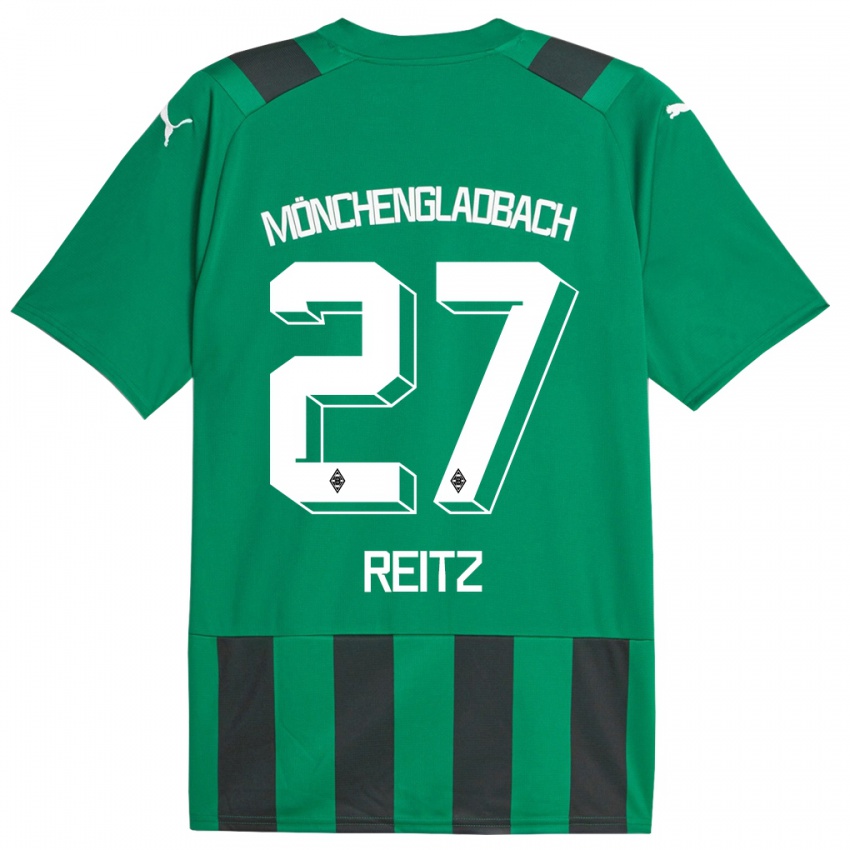 Femme Maillot Rocco Reitz #27 Vert Noir Tenues Extérieur 2023/24 T-Shirt Suisse