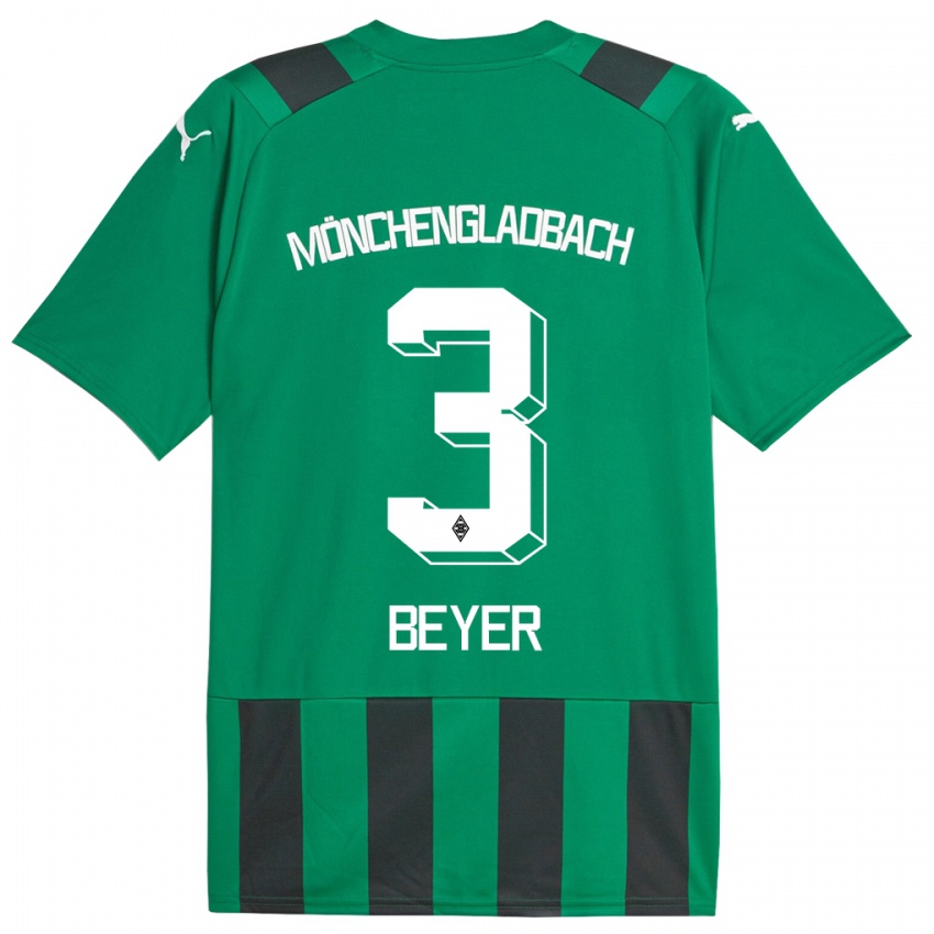 Damen Pia Beyer #3 Schwarz Grün Auswärtstrikot Trikot 2023/24 T-Shirt Schweiz