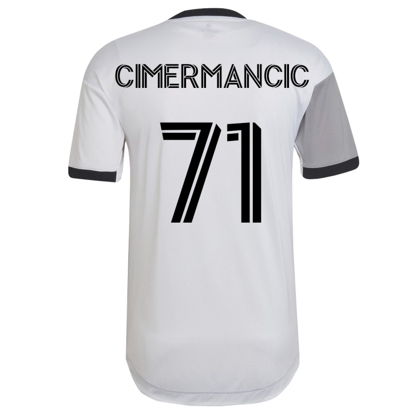 Femme Maillot Markus Cimermancic #71 Blanc Tenues Extérieur 2023/24 T-Shirt Suisse