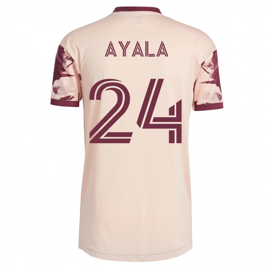 Femme Maillot David Ayala #24 Blanc Cassé Tenues Extérieur 2023/24 T-Shirt Suisse
