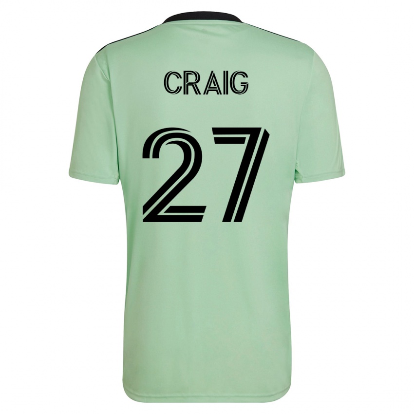 Femme Maillot Brandan Craig #27 Vert Clair Tenues Extérieur 2023/24 T-Shirt Suisse