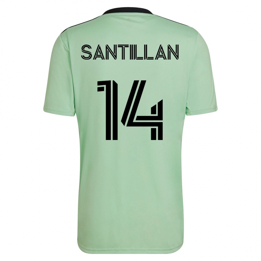 Femme Maillot Jonathan Santillan #14 Vert Clair Tenues Extérieur 2023/24 T-Shirt Suisse