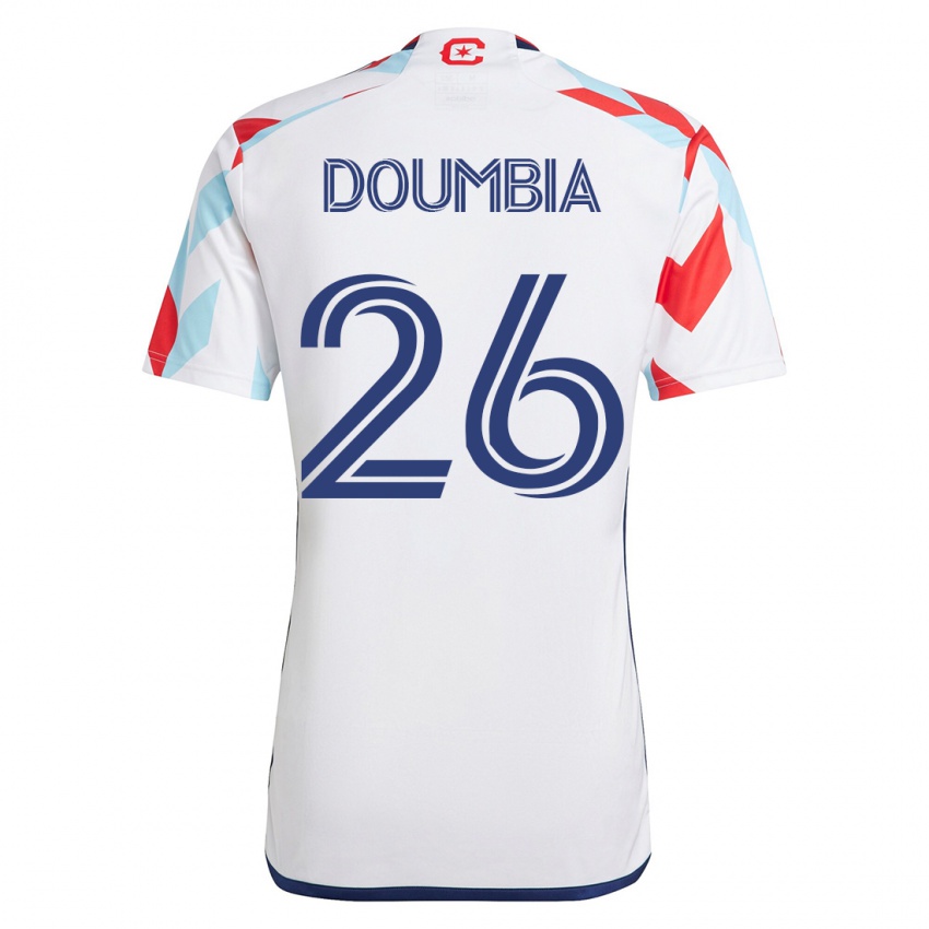 Femme Maillot Ousmane Doumbia #26 Blanc Bleu Tenues Extérieur 2023/24 T-Shirt Suisse