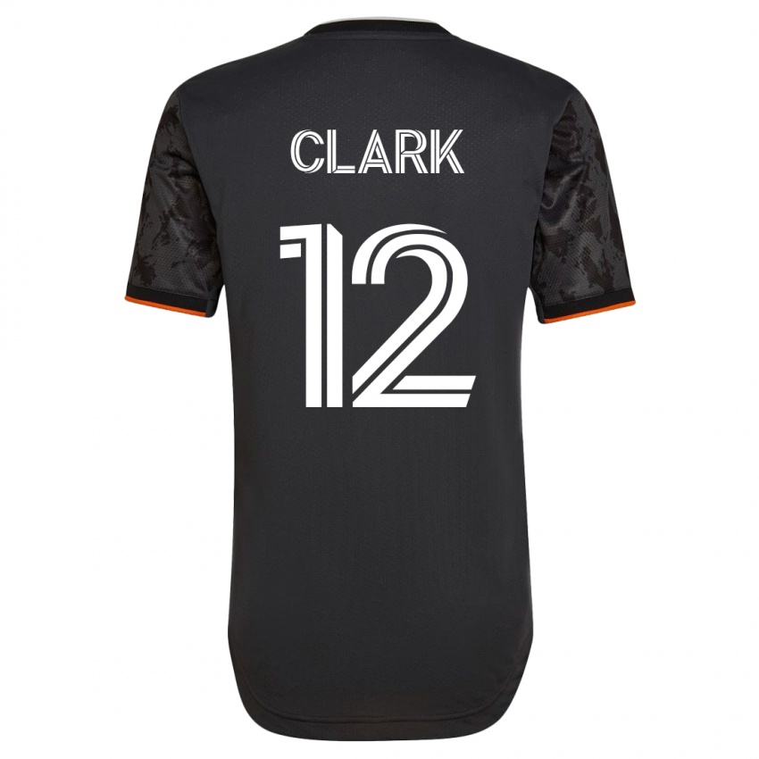 Femme Maillot Steve Clark #12 Noir Tenues Extérieur 2023/24 T-Shirt Suisse