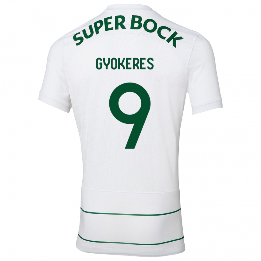 Damen Viktor Gyökeres #9 Weiß Auswärtstrikot Trikot 2023/24 T-Shirt Schweiz