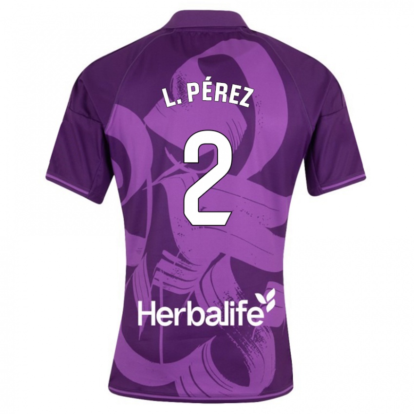 Femme Maillot Luis Pérez #2 Violet Tenues Extérieur 2023/24 T-Shirt Suisse