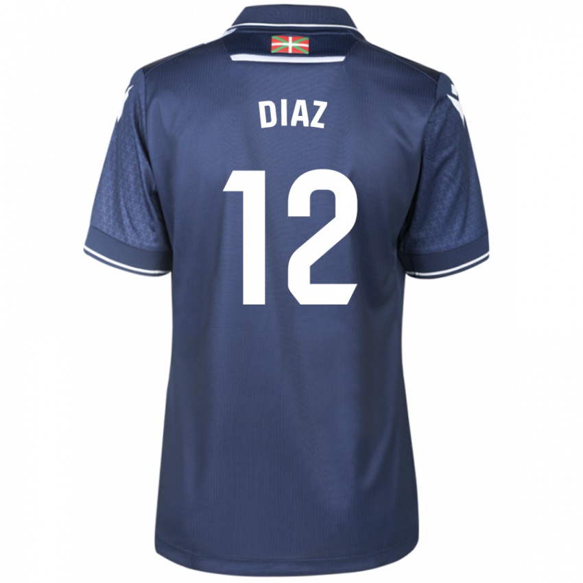 Damen Ekain Díaz #12 Marine Auswärtstrikot Trikot 2023/24 T-Shirt Schweiz
