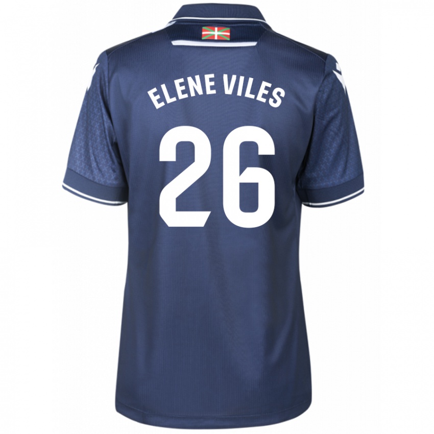 Damen Elene Viles Odriozola #26 Marine Auswärtstrikot Trikot 2023/24 T-Shirt Schweiz