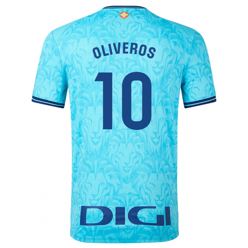 Damen Aimar Oliveros #10 Himmelblau Auswärtstrikot Trikot 2023/24 T-Shirt Schweiz