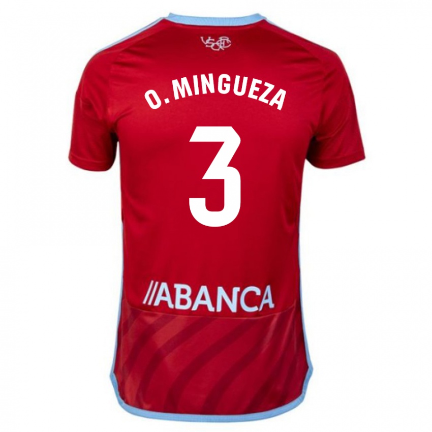 Damen Óscar Mingueza #3 Rot Auswärtstrikot Trikot 2023/24 T-Shirt Schweiz