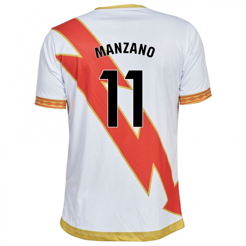 Enfant Maillot Sergio Manzano #11 Blanc Tenues Domicile 2023/24 T-Shirt Suisse