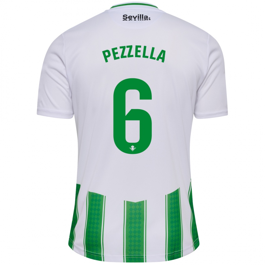 Enfant Maillot Germán Pezzella #6 Blanc Tenues Domicile 2023/24 T-Shirt Suisse