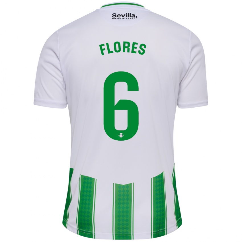 Enfant Maillot Mateo Flores #6 Blanc Tenues Domicile 2023/24 T-Shirt Suisse