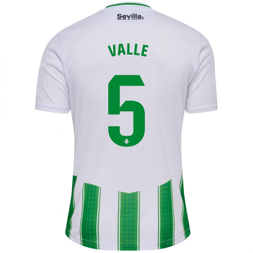 Enfant Maillot María Valle López #5 Blanc Tenues Domicile 2023/24 T-Shirt Suisse