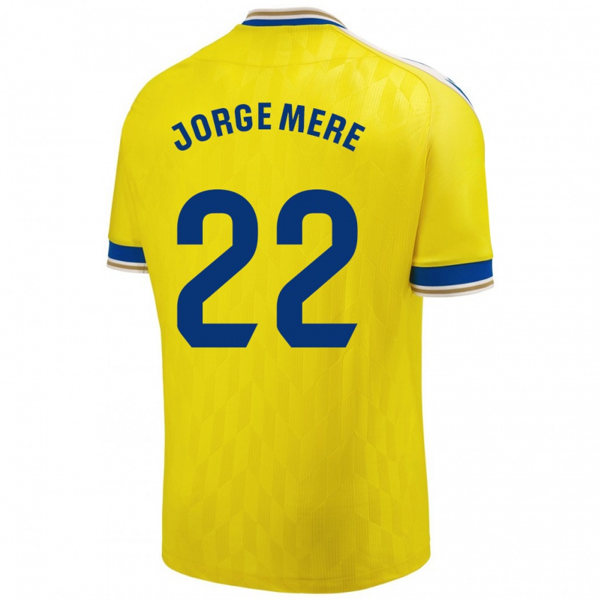 Enfant Maillot Jorge Meré #22 Jaune Tenues Domicile 2023/24 T-Shirt Suisse