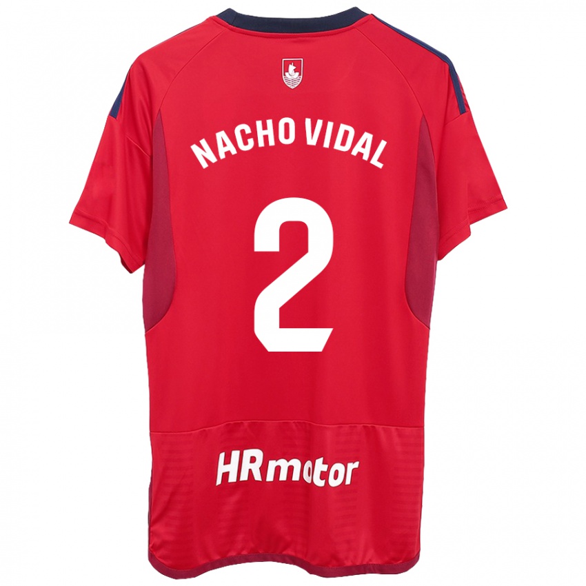Enfant Maillot Nacho Vidal #2 Rouge Tenues Domicile 2023/24 T-Shirt Suisse