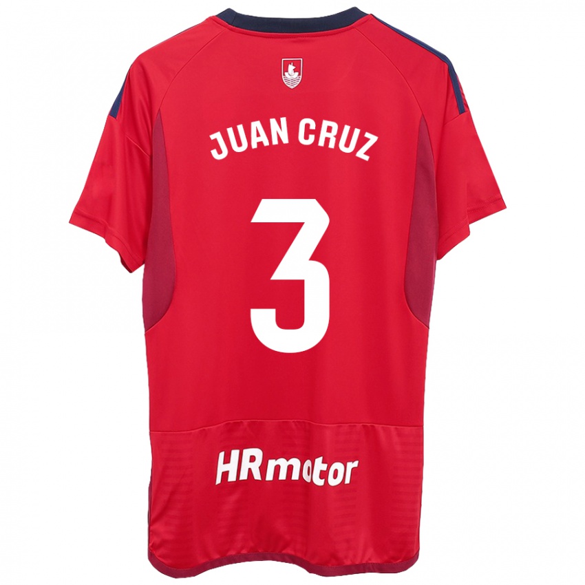 Enfant Maillot Juan Cruz #3 Rouge Tenues Domicile 2023/24 T-Shirt Suisse