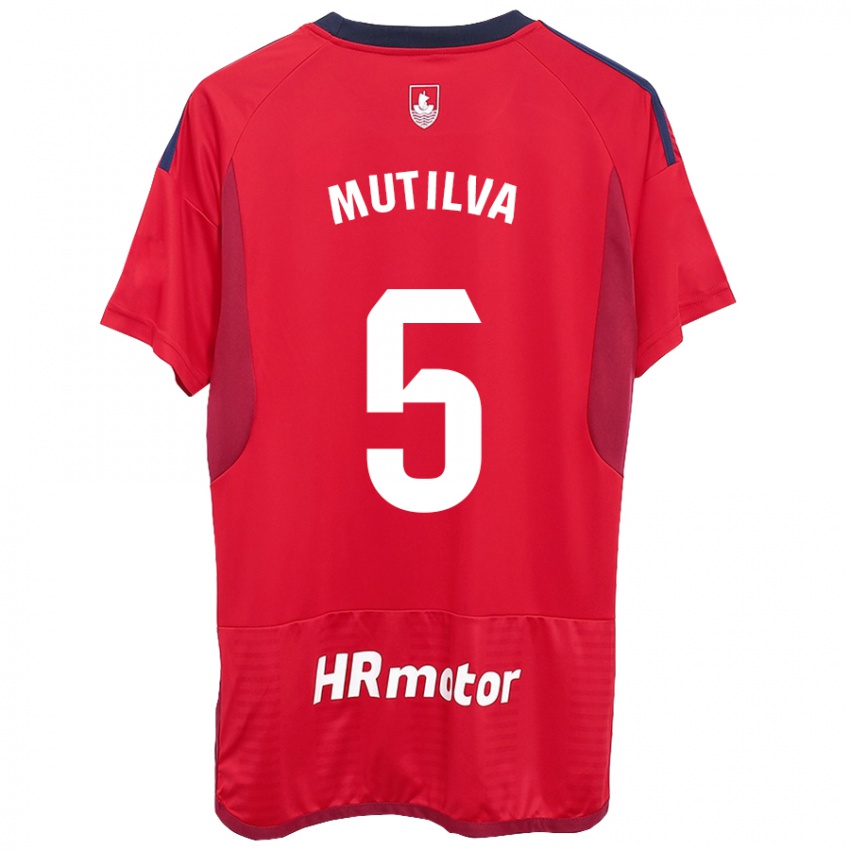 Enfant Maillot Christian Mutilva #5 Rouge Tenues Domicile 2023/24 T-Shirt Suisse