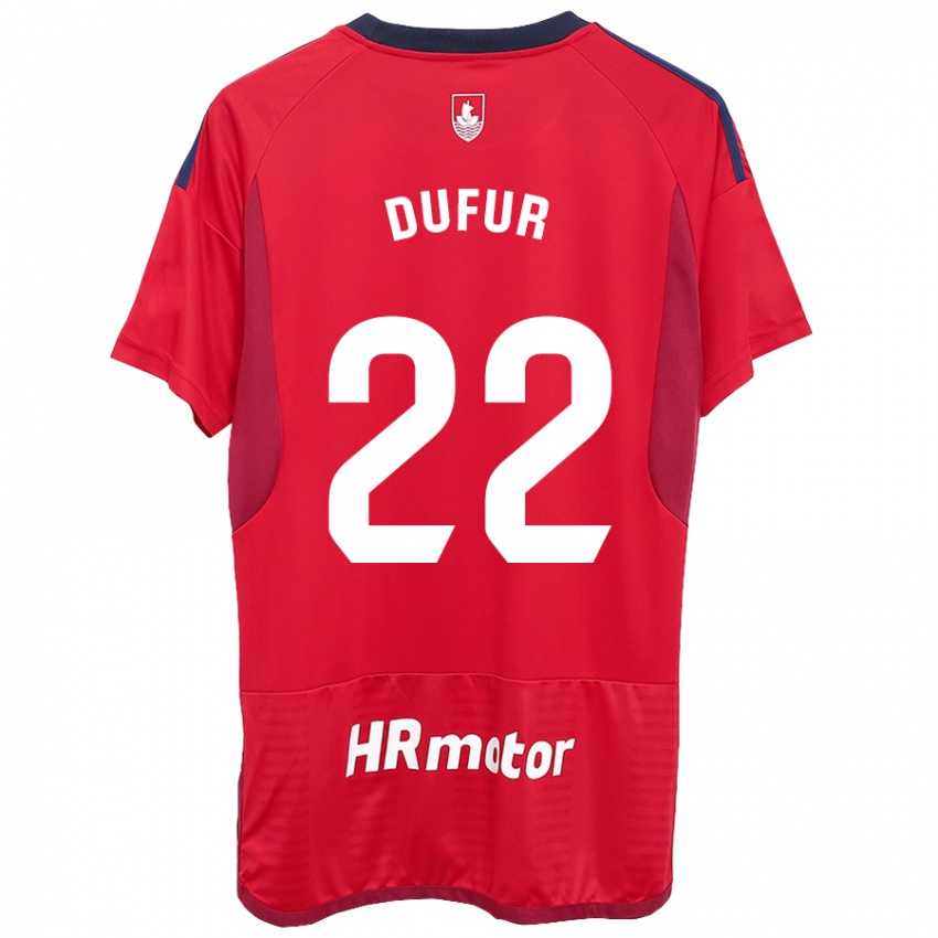 Enfant Maillot Ander Dufur #22 Rouge Tenues Domicile 2023/24 T-Shirt Suisse