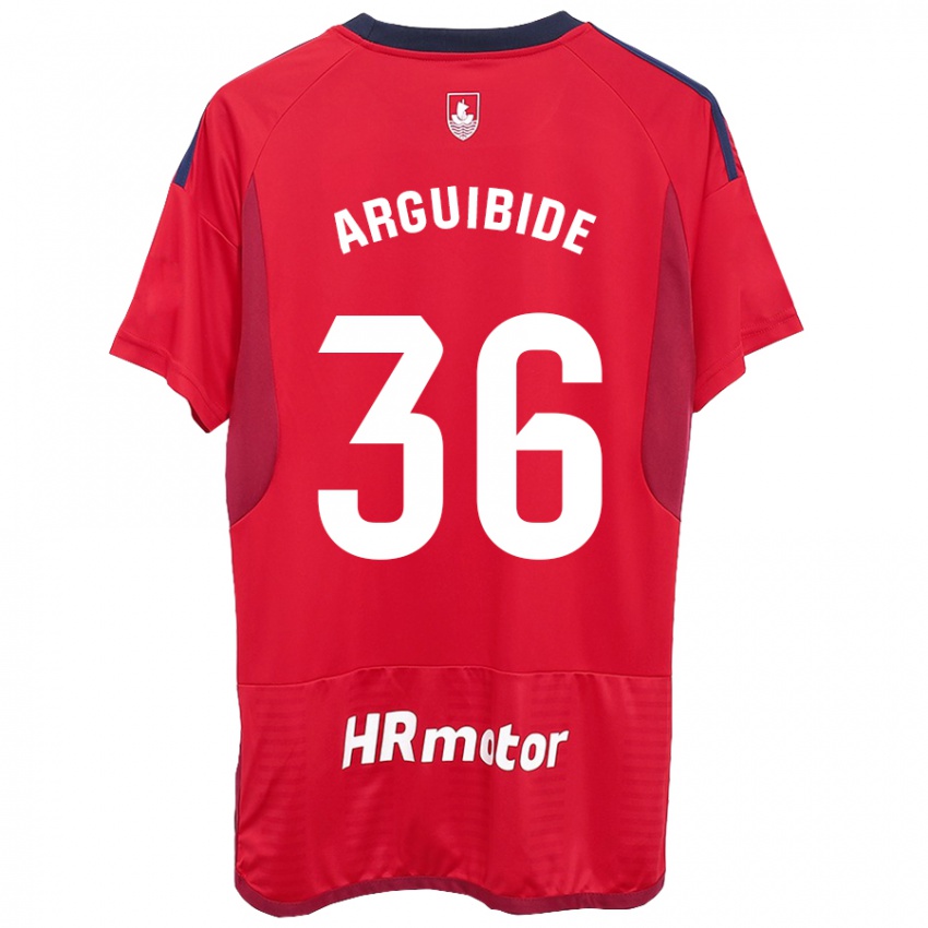 Enfant Maillot Iñigo Arguibide #36 Rouge Tenues Domicile 2023/24 T-Shirt Suisse