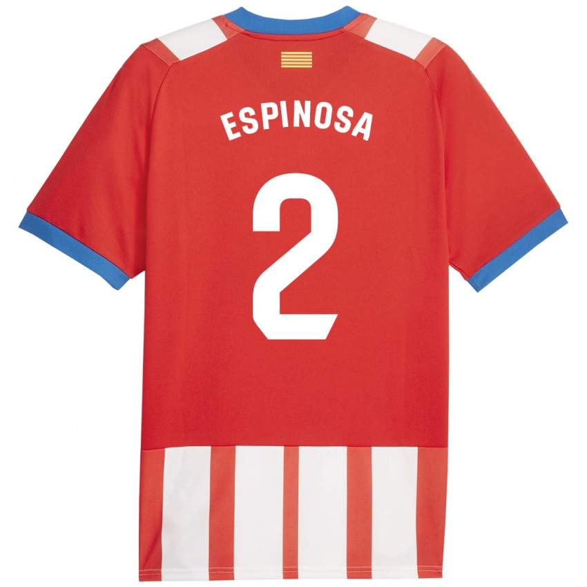 Enfant Maillot Bernardo Espinosa #2 Rouge Blanc Tenues Domicile 2023/24 T-Shirt Suisse