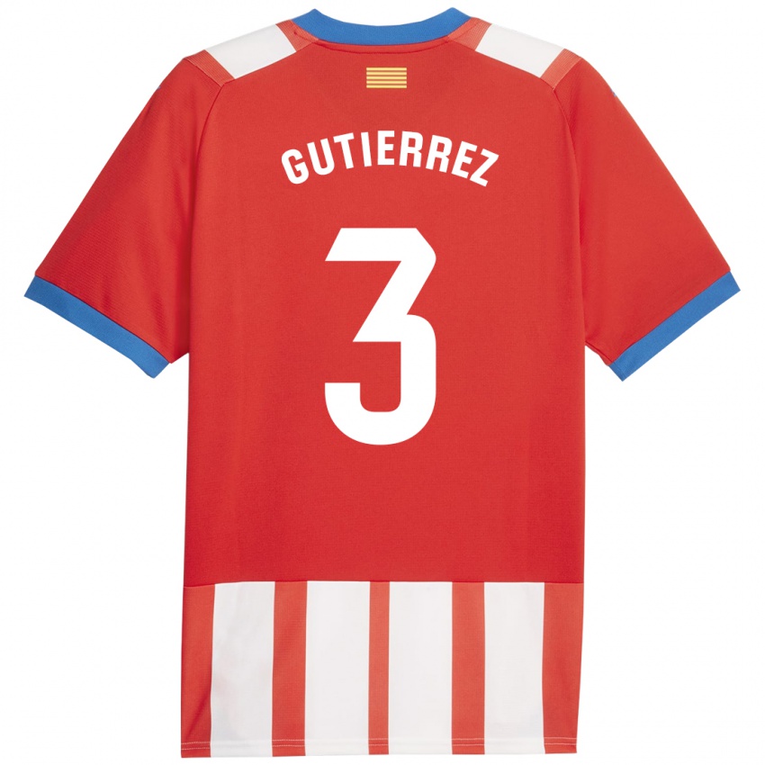 Enfant Maillot Miguel Gutierrez #3 Rouge Blanc Tenues Domicile 2023/24 T-Shirt Suisse