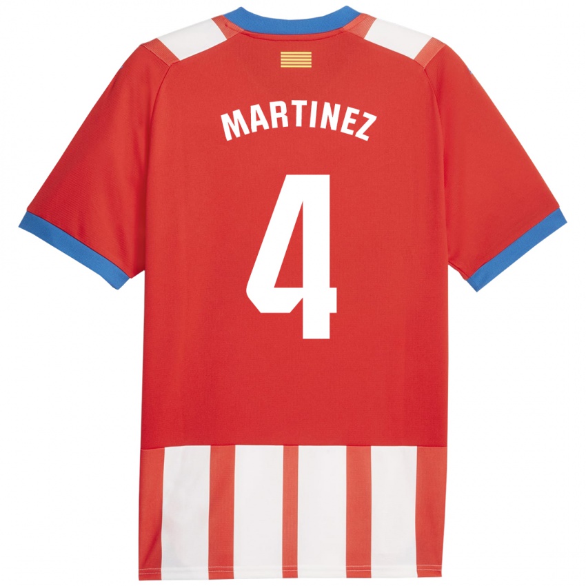 Enfant Maillot Arnau Martínez #4 Rouge Blanc Tenues Domicile 2023/24 T-Shirt Suisse