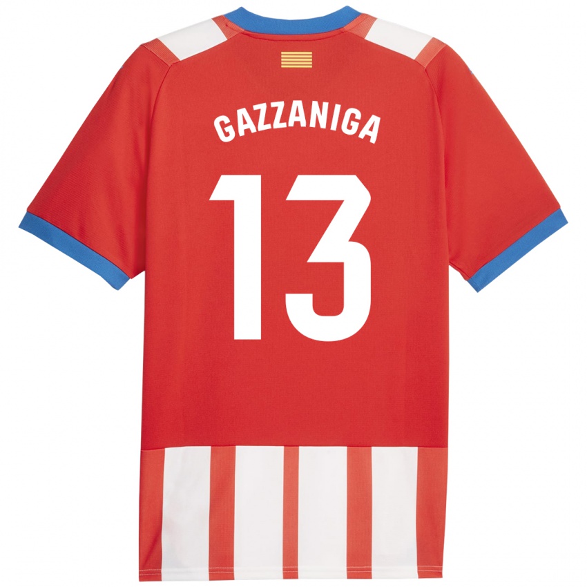 Enfant Maillot Paulo Gazzaniga #13 Rouge Blanc Tenues Domicile 2023/24 T-Shirt Suisse