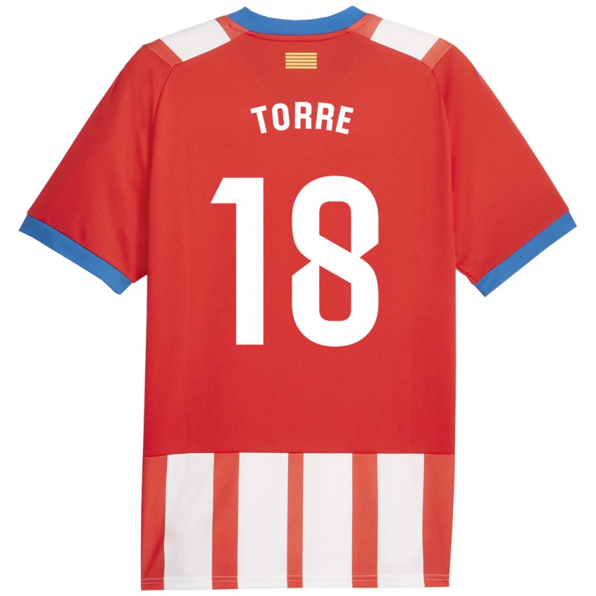 Enfant Maillot Pablo Torre #18 Rouge Blanc Tenues Domicile 2023/24 T-Shirt Suisse