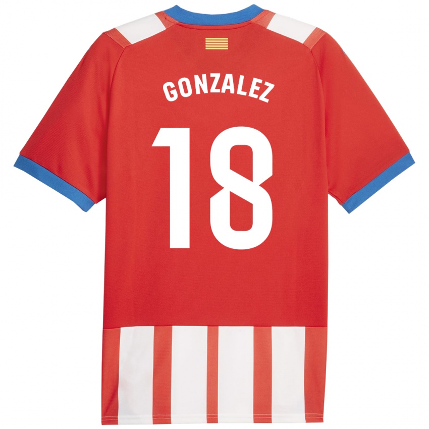 Enfant Maillot Gerard Gonzalez #18 Rouge Blanc Tenues Domicile 2023/24 T-Shirt Suisse
