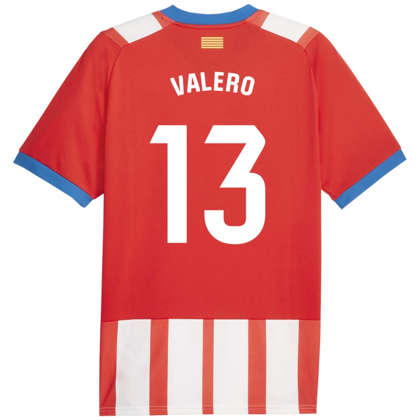 Enfant Maillot Eliana Valero #13 Rouge Blanc Tenues Domicile 2023/24 T-Shirt Suisse