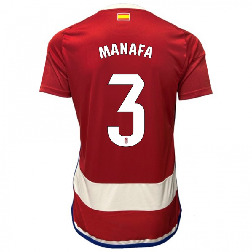 Enfant Maillot Wilson Manafa #3 Rouge Tenues Domicile 2023/24 T-Shirt Suisse