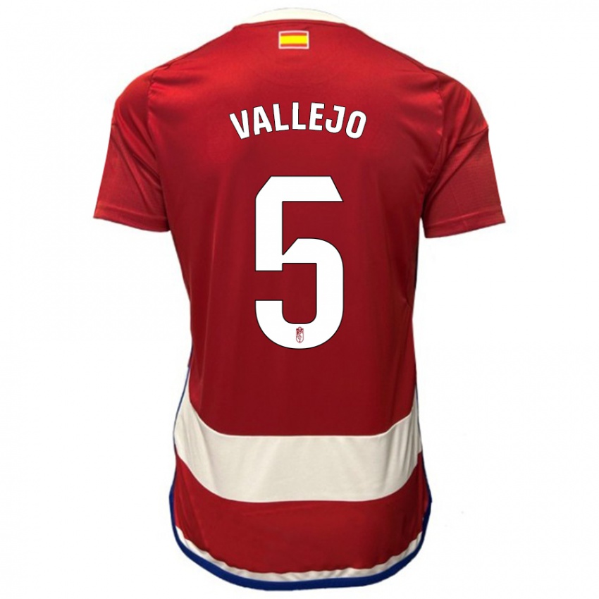 Enfant Maillot Jesus Vallejo #5 Rouge Tenues Domicile 2023/24 T-Shirt Suisse