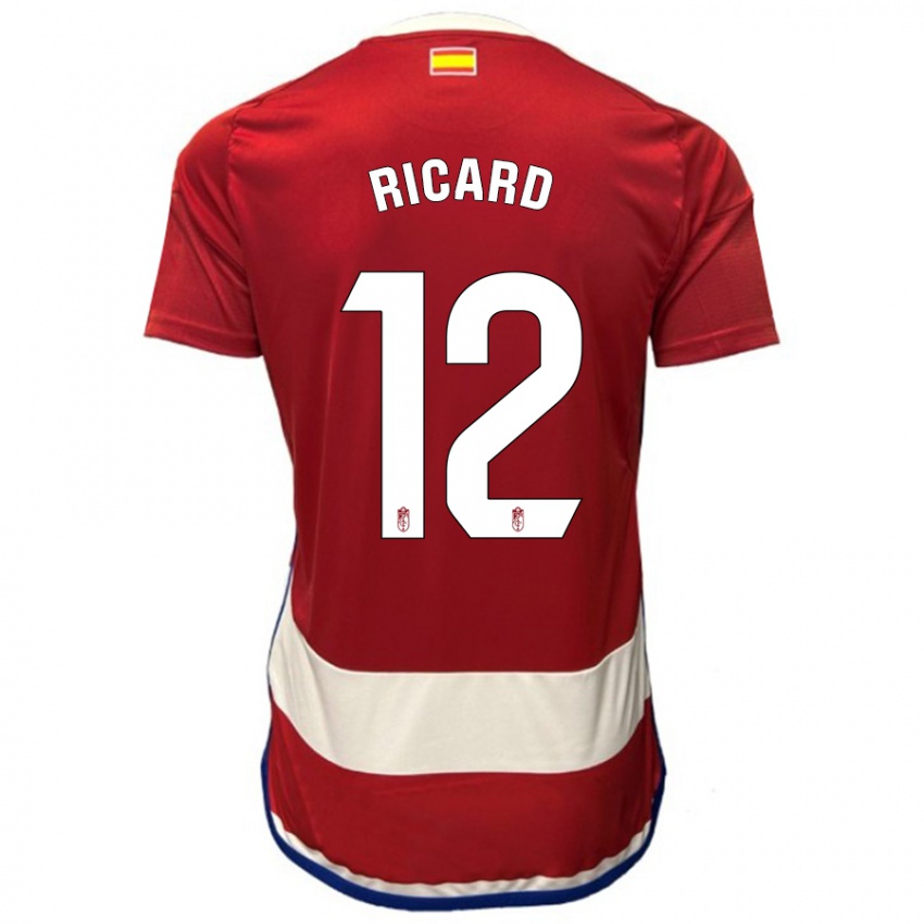 Enfant Maillot Ricard Sanchez #12 Rouge Tenues Domicile 2023/24 T-Shirt Suisse
